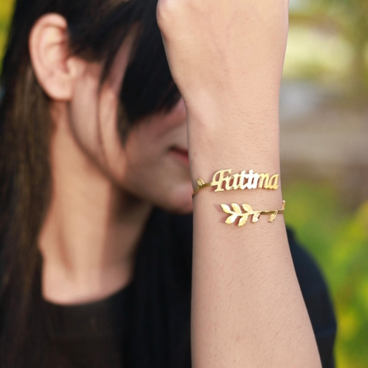 Name Leaf Bail  Bangle
